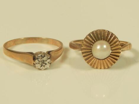 Two 9ct gold dress rings