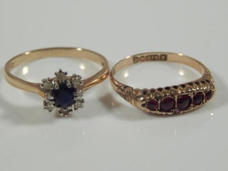 Two 9ct gold dress rings