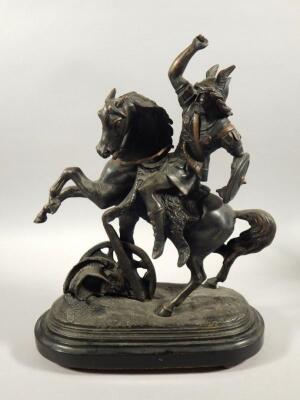 A pair of 19thC Continental spelter figures - 2