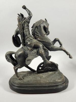 A pair of 19thC Continental spelter figures - 3