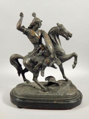 A pair of 19thC Continental spelter figures - 4