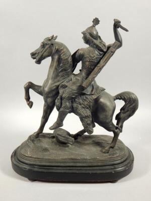 A pair of 19thC Continental spelter figures - 5