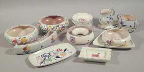 A collection of Poole pottery