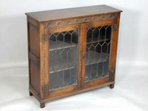 A reproduction oak bookcase