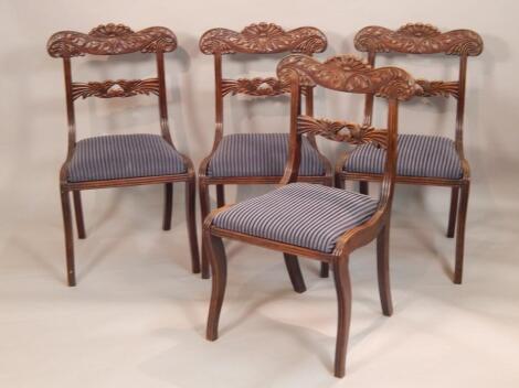 A set of four Regency mahogany dining chairs