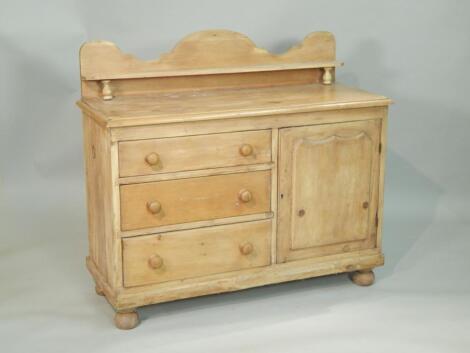 A Victorian stripped pine dresser