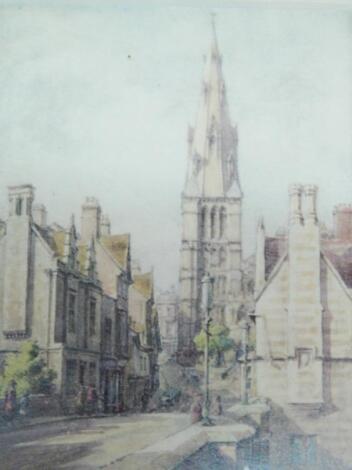 After Wilfred Rene Wood. A coloured print of Stamford