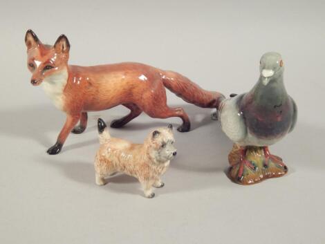 Three Beswick animal ornaments