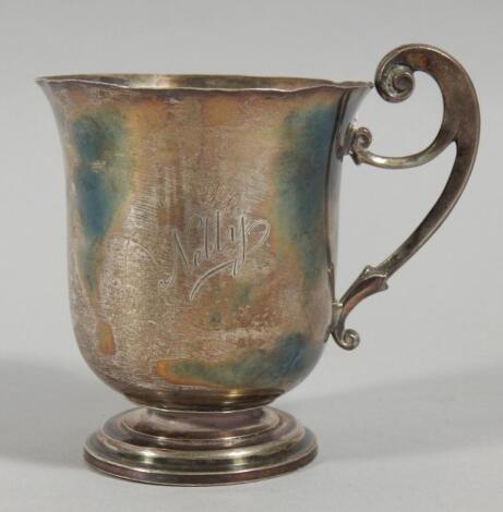 An Edwardian silver christening mug