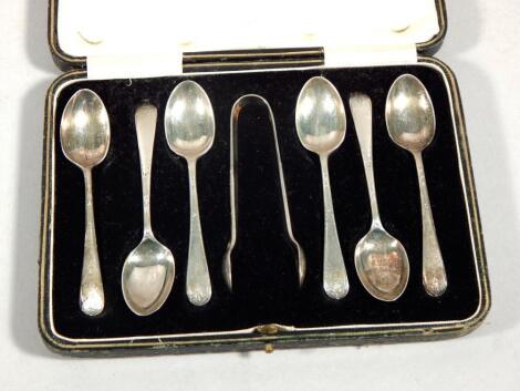 A set of six Old English pattern silver teaspoons