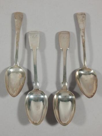 Four 19thC silver dessert spoons