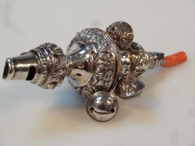 A Victorian silver child's rattle - 2