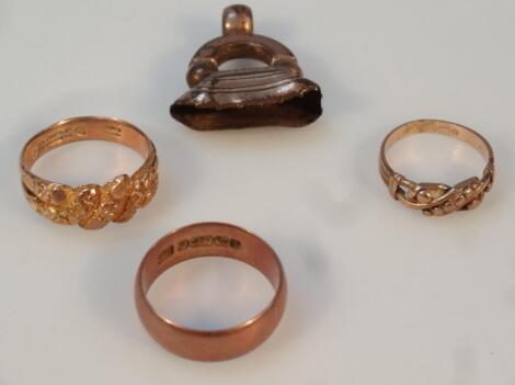 Three various 9ct gold rings