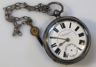 An Edwardian silver open face pocket watch