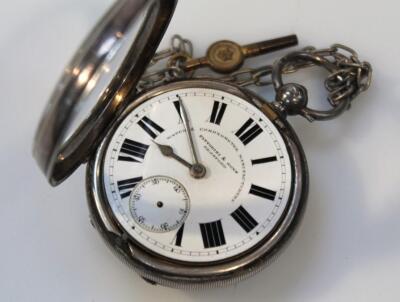 An Edwardian silver open face pocket watch - 2