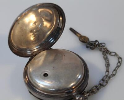 An Edwardian silver open face pocket watch - 4