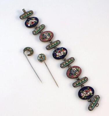 An early 20thC Italian micro mosaic bracelet