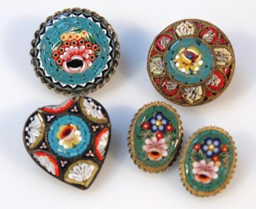 Various 20thC Italian micro mosaic jewellery