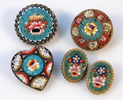 Various 20thC Italian micro mosaic jewellery