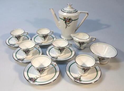 A mid-20thC Coalport Art Deco coffee service