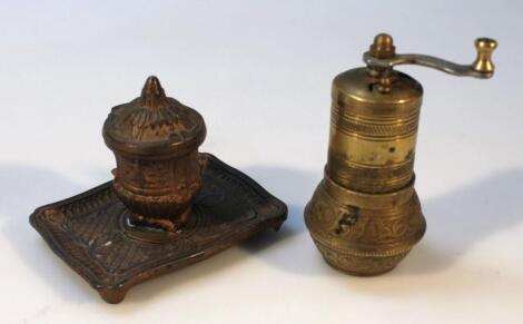 A late 19thC Continental French ink stand