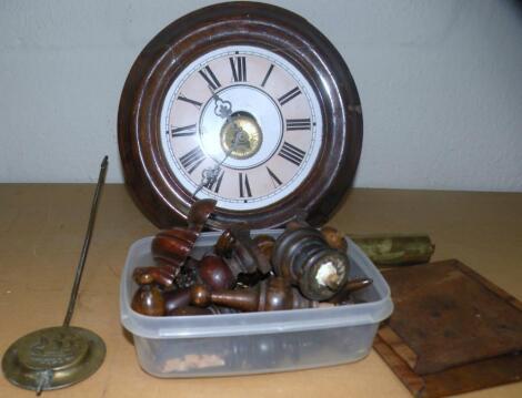 An early 20thC wall alarm clock