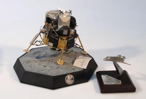 A Franklin Mint Apollo XI Lunar Model on stand