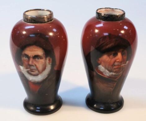 A pair of early 20thC flambe vases