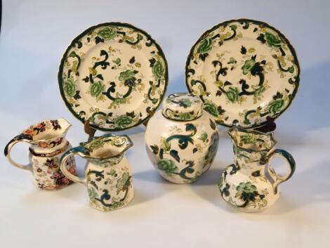 Various Mason's Charteuse china