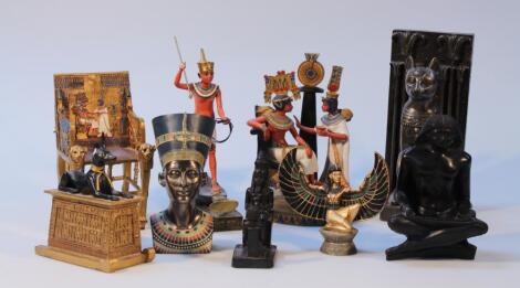 Various 20thC Egyptian style metalware