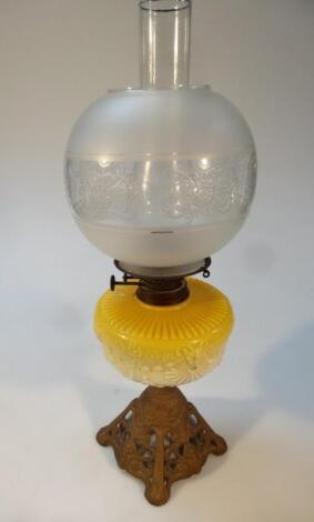 An Edwardian oil lamp