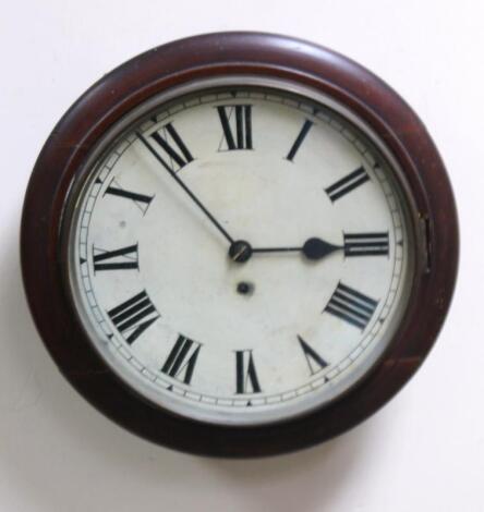 A mahogany cased wall clock