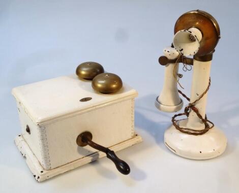 A 20thC candlestick style telephone