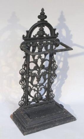 A late 19thC cast iron umbrella stand