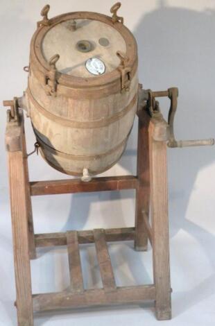 A late 19thC Melotte butter churn