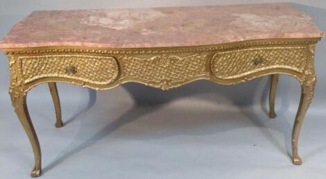 A Continental serpentine side table