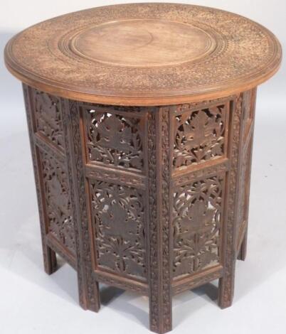 An early 20thC Indian hardwood occasional table