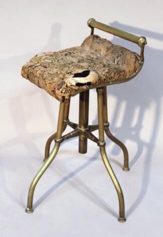 A late 19thC C H Hare patented adjustable brass chair