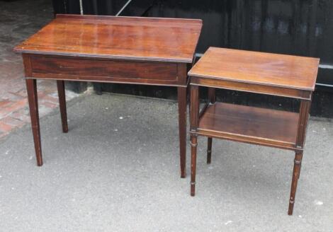 Two 20thC mahogany side tables