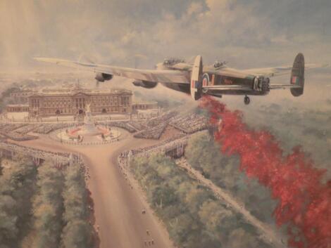 Petrie (20thC). Lancaster bomber over Buckingham Palace