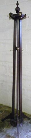 A 20thC stained beech coatstand