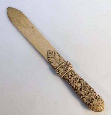 A 19thC Chinese ivory letter opener