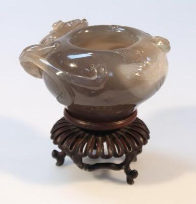 A polished Chinese brown jadeite style bowl - 2