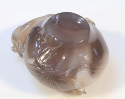 A polished Chinese brown jadeite style bowl - 3