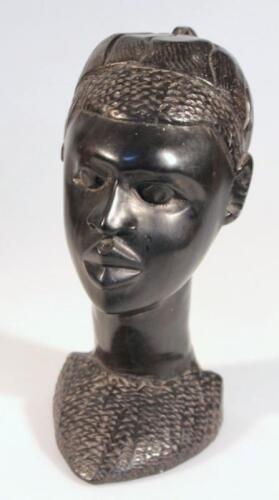 A 20thC African tribal hardwood head