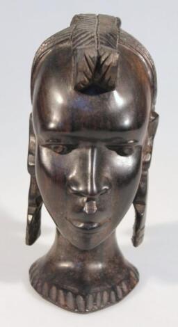 A 20thC African hardwood tribal head