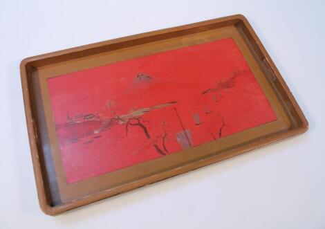 A 20thC Japanese lacquer tray