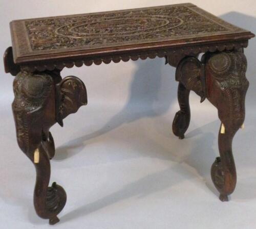 A late 19thC/early 20thC Anglo-Indian hardwood table