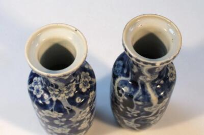 A pair of 19thC Chinese blue and white porcelain vases - 2