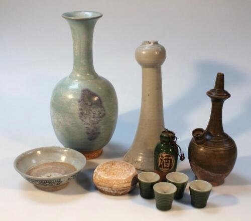 Various part glazed terracotta and other earthenware